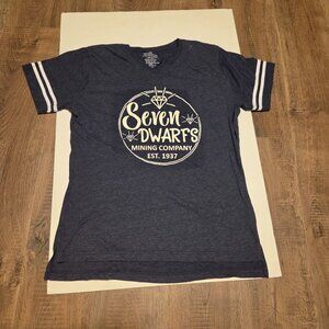 Disney Seven Dwarfs Mining Company Est. 1937 Gray V-Neck Baseball Shirt - 2XL